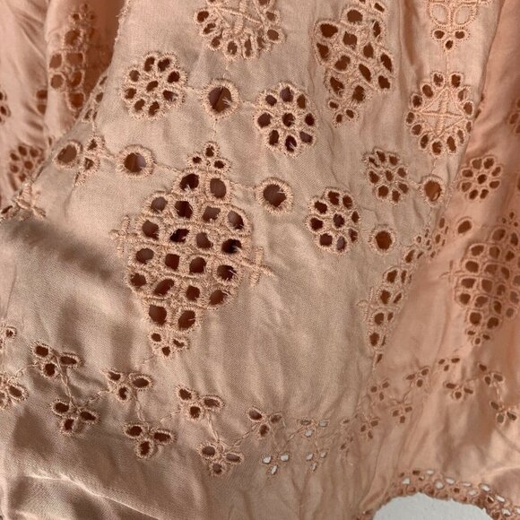 Vanessa Virginia Anthropologie Women's 0 Pink Eyelet Sleeveless Tank Top Blouse - Picture 3 of 6